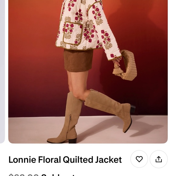 Entro Floral Quilted Puffer Jacket - Cream and Pink - Picture 4 of 9